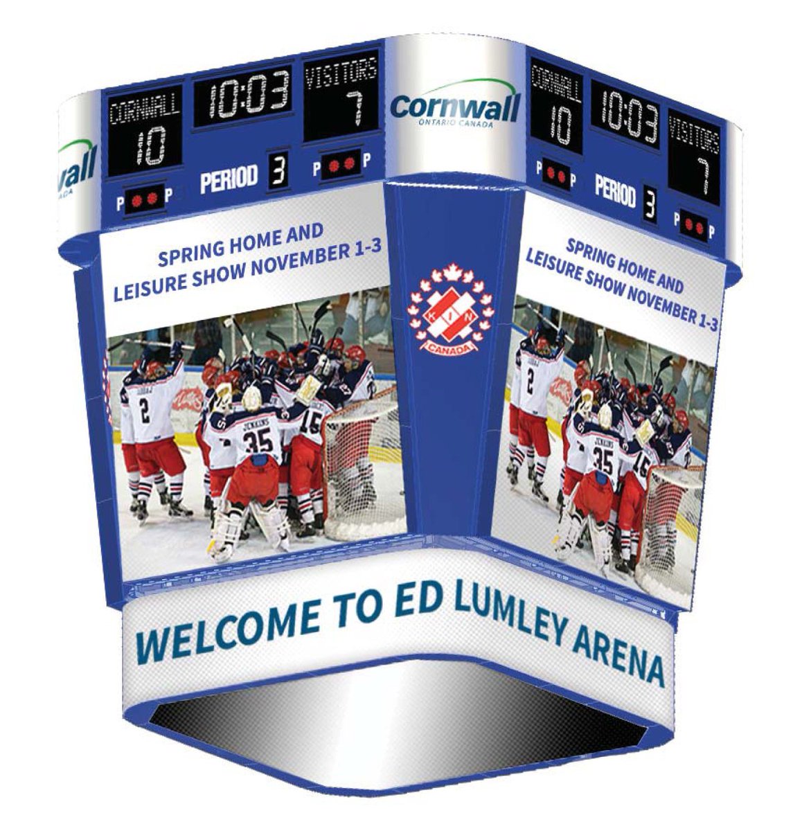 Here's an illustration of the new scoreboard being installed at Civic Complex! <a href="/CornwallColts/">CornwallColts</a> <a href="/RiverKingsLNAH/">Cornwall River Kings</a>