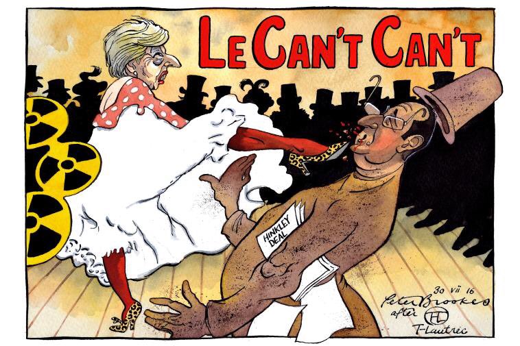 My cartoon Saturday @TheTimes on the nuclear deal or no deal with France #TheresaMay #HinkleyPoint