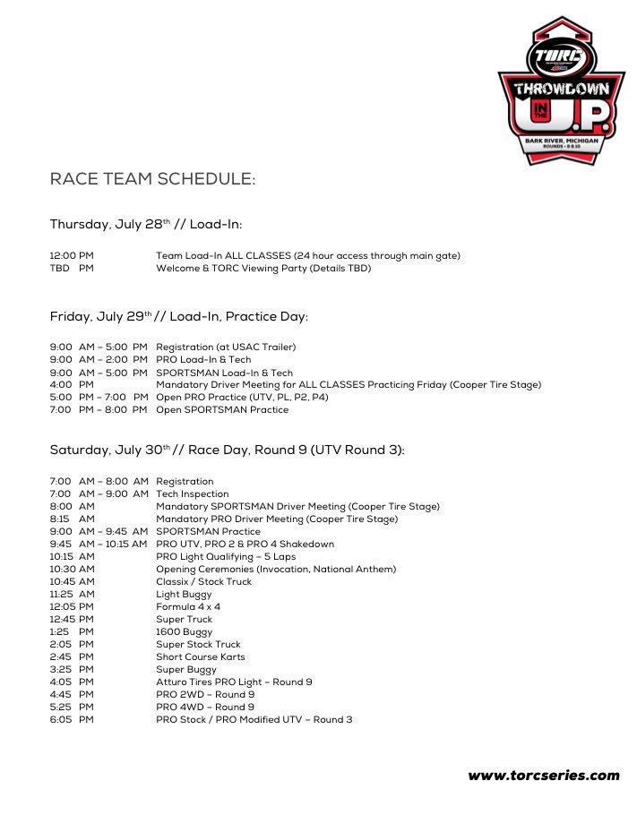 followALR's tweet photo. Race day schedule here in Bark River, MI. Practice will begin shortly https://t.co/cxshuP49ht