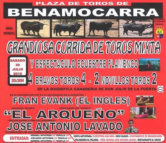 Hoy el maestro #elArqueño y novillero #Lavado gran corrida #Malaga
Y servidora bailando..Os esperamos! #toros #danza