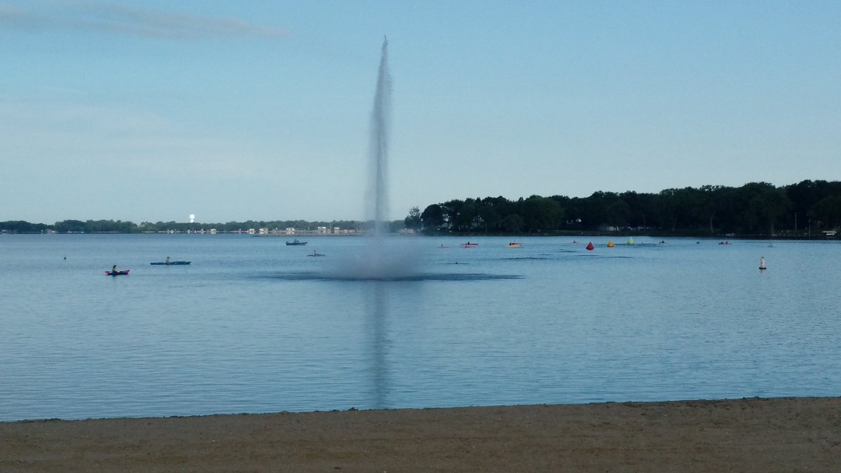 And they're off! Fifth annual Storm the Lake Triathlon is underway.