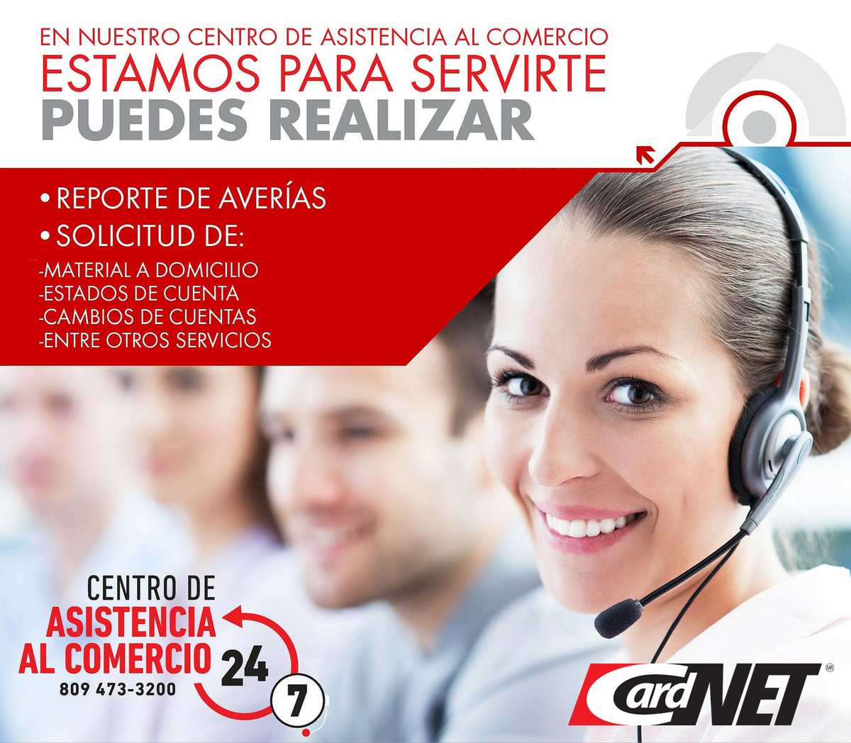 CardNETRD's tweet photo. En nuestro Centro de Asistencia al Comercio estamos para servirte, llámanos al 809.473.3200 las 24 horas
#CardNETRD https://t.co/ZFI3DLfkFc