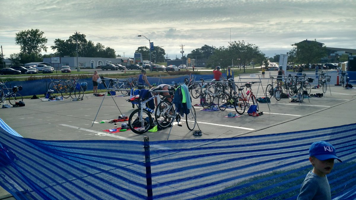 Transition time!  Moving from the water to the bike. #STLTriathlon