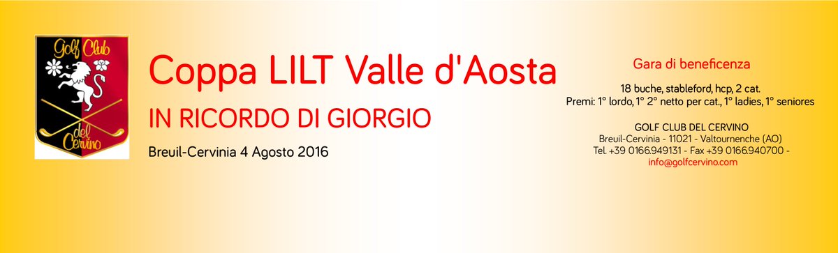 Coppa LILT Valle d'Aosta Golf del Cervino Breuil-Cervinia 4 Agosto 2016