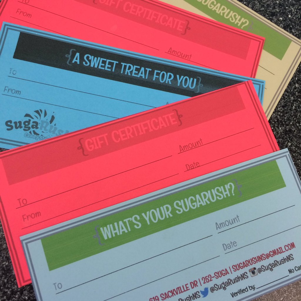 SugaRushNS's tweet photo. Redeem these before we close our doors!  You have a few more weeks! #sugarushclosing #welovecandy https://t.co/BvDCRVHN4g
