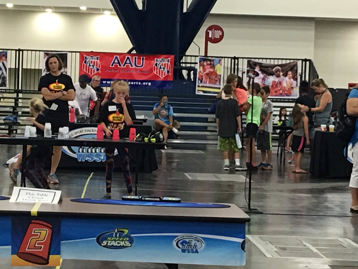 CoachPeebles's tweet image. Junior Olympics Day 2- Finals in the Sports Stacking competition. #speedstacks #AAU #quickhands #stillnotinRio
