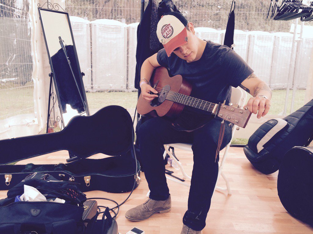 Tuning up for our set on the Wigwam stage <a href="/Carfestevent/">CarFest</a> we play at 3.45pm and it's not to be missed! #CarFest