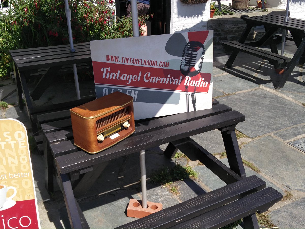 TintagelRadio's tweet photo. Day one, so far so good, with Raf and Rom and #workexperienceboy spinning tracks for #TintagelCarnival https://t.co/3dJEEQpt6i