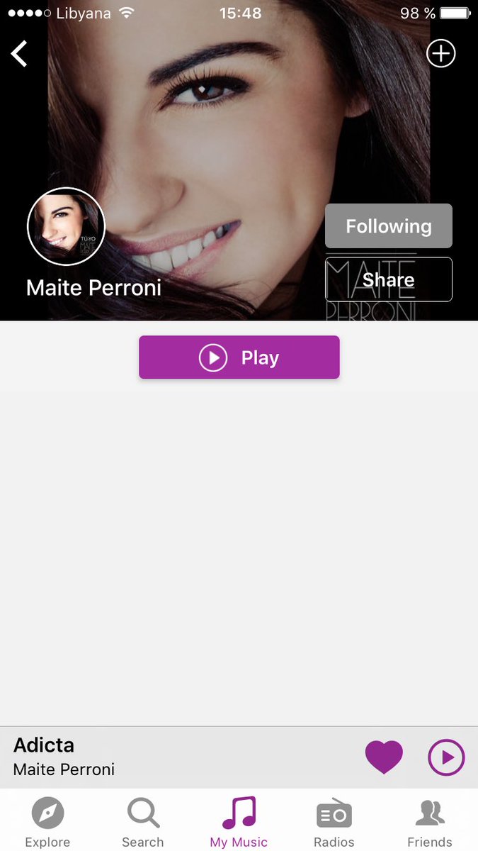 Maiterronip's tweet photo. @MaiteOficial #Adicta in #anghamiapp  @anghami play now 👍🏻👏🏻💖🎧 @CarolinaPalomo https://t.co/6RW4UnKvPE
