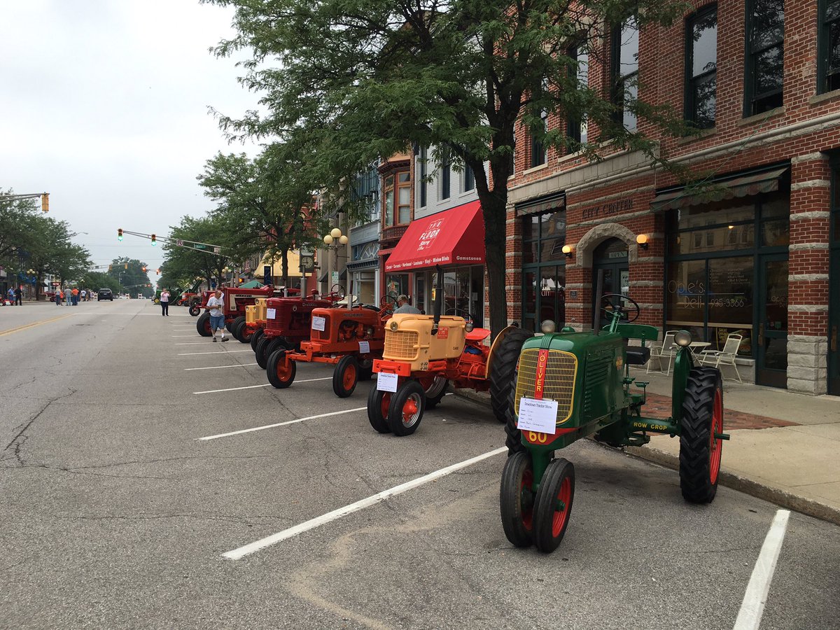 PlymouthIndiana's tweet photo. Great turn out today!  The tractors will be on display until 3:00 PM.  BBQ, kettle corn, &amp; live music @ noon. https://t.co/mElr2i8vaK