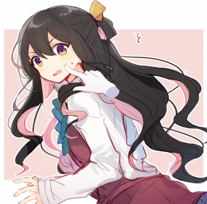 息抜きらくがき。長波ちゃんのほっぺつんつん 
