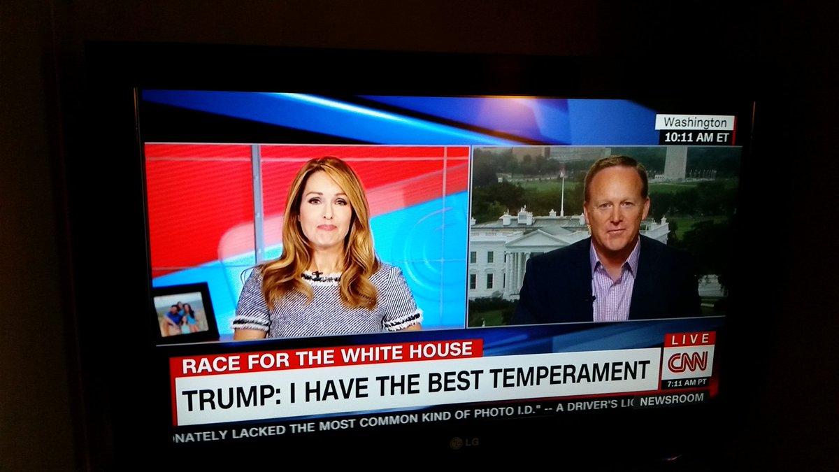 jasonRBeardsley's tweet photo. Nice job @seanspicer you just owned that interview...way to reflect your interrogators ?s back on her #SOFStyle https://t.co/xxLt4hxxvL
