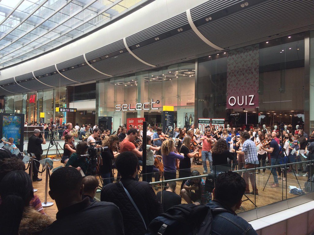 auroraorchestra's tweet photo. Great crowd assembled at @westfieldstratford for this afternoon's #FlashProm @bbcproms https://t.co/fdawjp8mR4