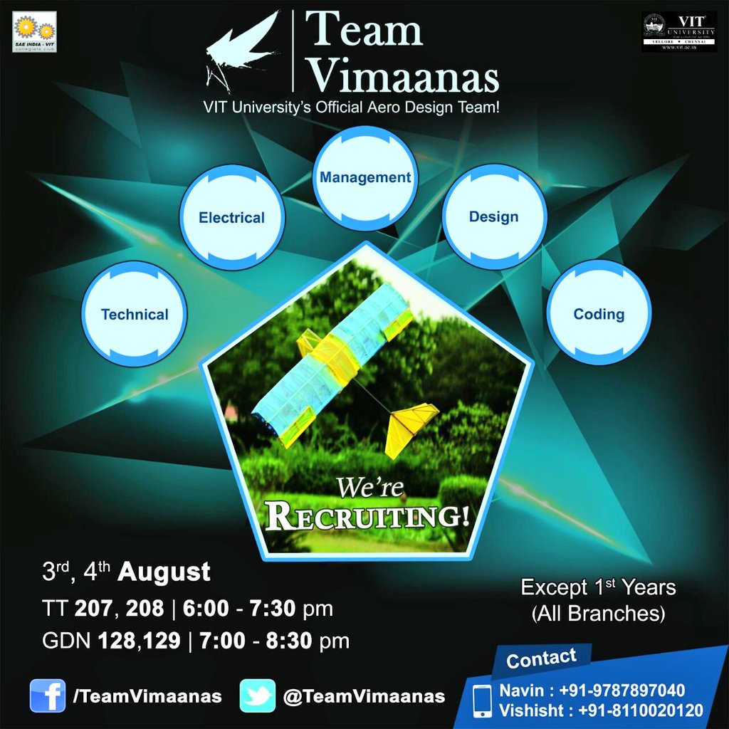 TeamVimaanas's tweet photo. We're out looking for young blood! If you're a VITian and an #avgeek, this is your chance to be #PartOfThePride! 😃 ✈ https://t.co/cIwH5KkM5i