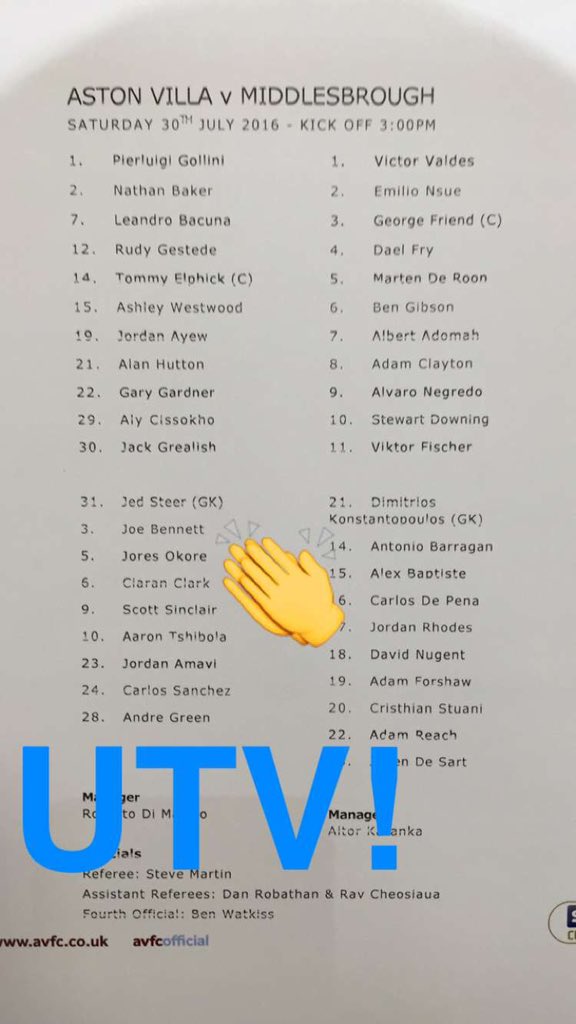 Teh_afrodude's tweet photo. @sportbbcwm here is the team sheet for you guys :) UTV https://t.co/IEXxxXUrxA