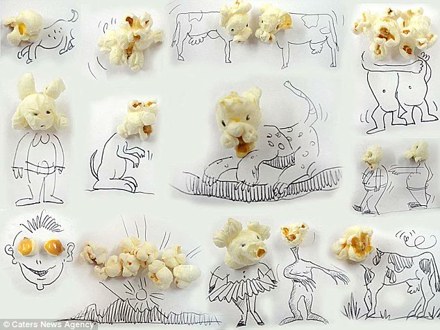 SaraUpdate's tweet image. งานศิลปะน่ารักๆ
ที่เกิดจาก ป๊อปคอร์น