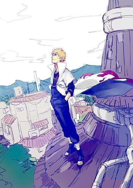 Naruto5651's tweet image. *Looks up to the sky and smiles* It's great
 to be hokage  🍃 😁