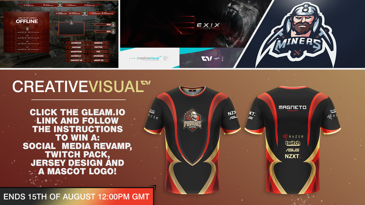CreativeVisual_'s tweet photo. One lucky winner takes home a full graphics kit to start an eSports team! Enter now!  https://t.co/O6YXz5UWTg https://t.co/A8c1r1cQDt