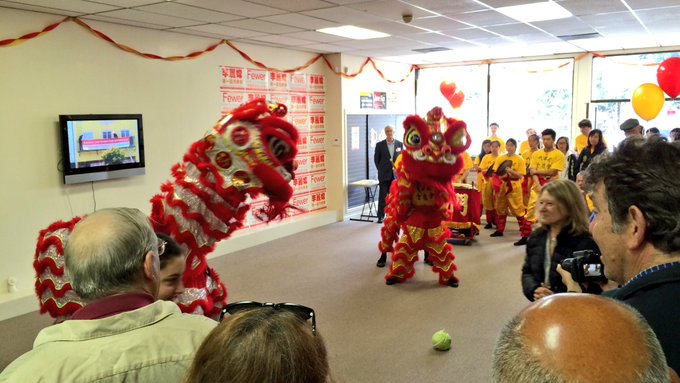 Lion Dancers at Sandra Fewer's headquarter Grand Opening. 7/30/16.