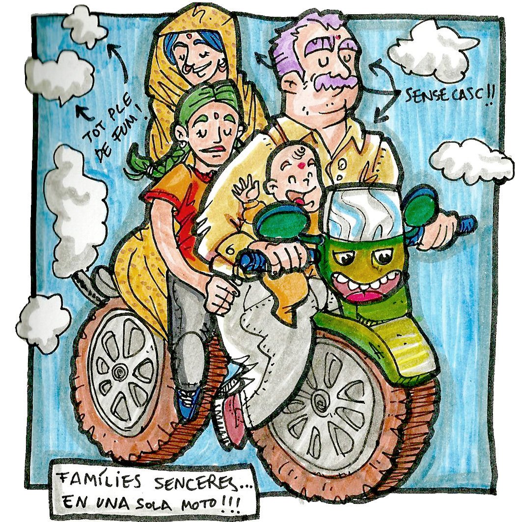 PeuFarcell's tweet photo. El fum i la massificació, per desgràcia, també és la tònica habitual. #Índia #DIBUIXARI https://t.co/e1I8RFXMjW