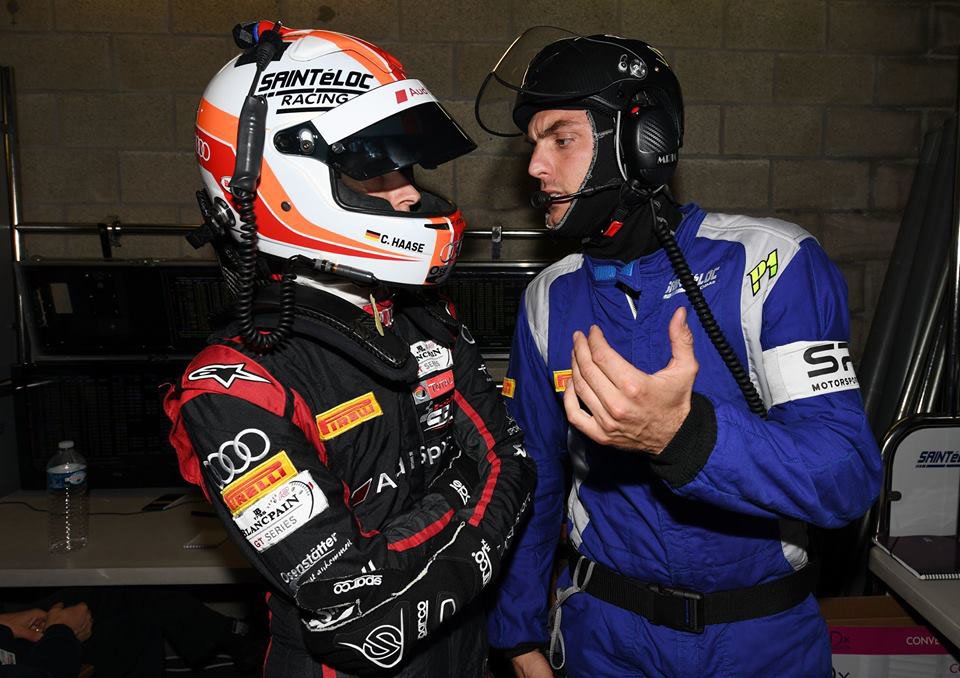 ChHaase's tweet photo. Handed off @TeamSainteloc No. 26 @Audi #R8LMS #GT3 to Greg Guílvert after #DoubleStint into early evening. #Spa24h https://t.co/uIt89ba2m7