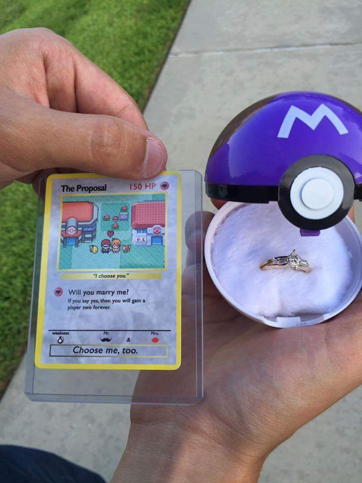 PokemonGoNews's tweet image. u/Foxhound91 on r/Pokemon has found a perfect way to propose to your favorite Pokémon Trainer, Master Ball and all.