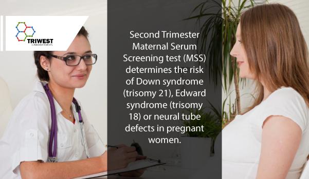 TriWestLabs's tweet image. MSS test determines the risk of #DownSyndrome, #EdwardSyndrome or #neuralTube defects in #pregnant women.