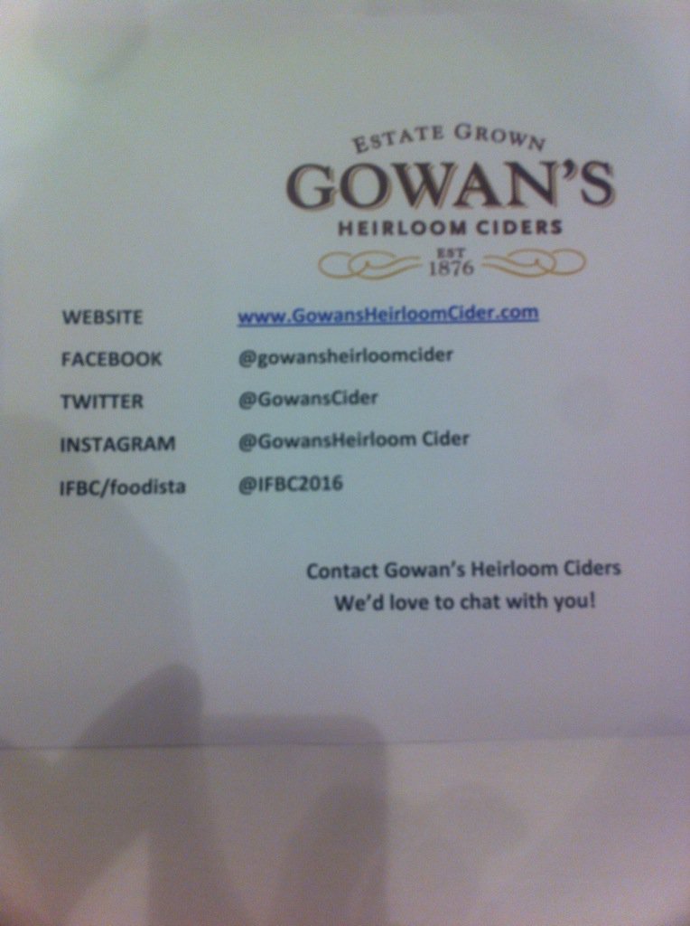 ArtPredator's tweet photo. #Cider is nice alt to #wine #beer often local, pairs well with #food, exhibits #terroir says @gowanscider #IFBC16 https://t.co/ldLuK0PeHz