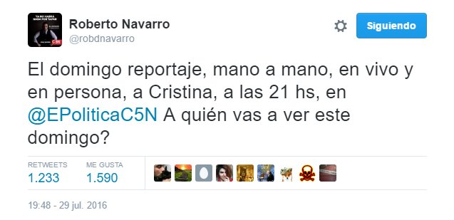AleGomezFabio's tweet photo. #EstariaGenialSiVos RT
#ElFuturoDeCristina
#CFKPresaYa
@EPoliticaC5N #AtaqueVirtual
#ElFraude es @robdnavarro
https://t.co/DFd6RLG52Z