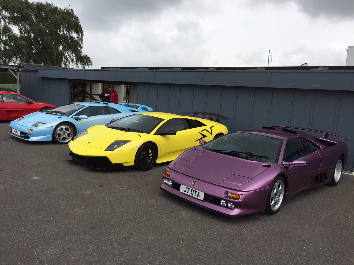 thislifeofcars's tweet photo. Quite a trio! 🇮🇹❤️ #Lamborghini #Diablo #Murcielago #Jota #Beautiful #Colours #Saywell #TrackDay #Goodwood https://t.co/FH0gri9527