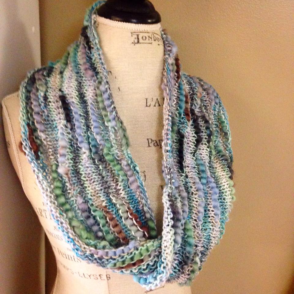 Interrupted Cowl using Universal Yarn Bamboo Bloom Handpaints #intheloopyarnshop #universalyarn #bamboobloom #knit