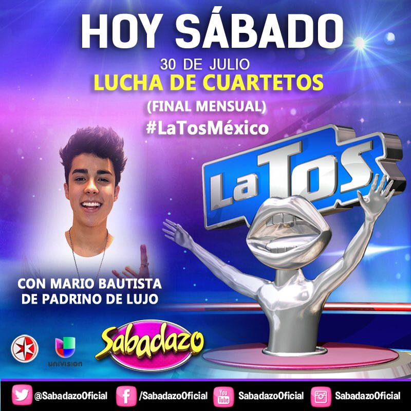 SabadazoOficial's tweet photo. ¿Las Bautisters están listas para el invitado especial de hoy en la final mensual de #LaTosMéxico?
@mariobautista_❤️ https://t.co/Q3XQomB3pt