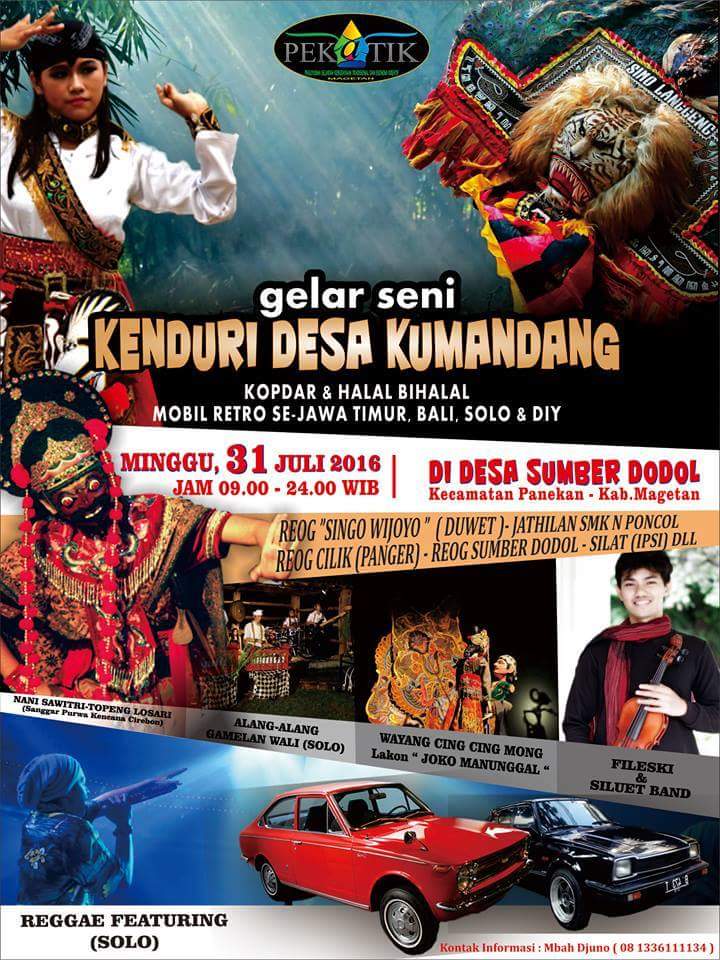 Minggu ga ada acara? Datang yuk ke acara ini. Banyak yg menarik tuips #kenduridesa di #sumberdodol #Panekan #Magetan