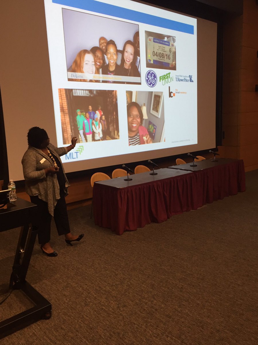 MLTOrg's tweet image. Angie Kirk from MLT's recruiting and admissions team gives fellows an overview of the PD Program. #MBABound