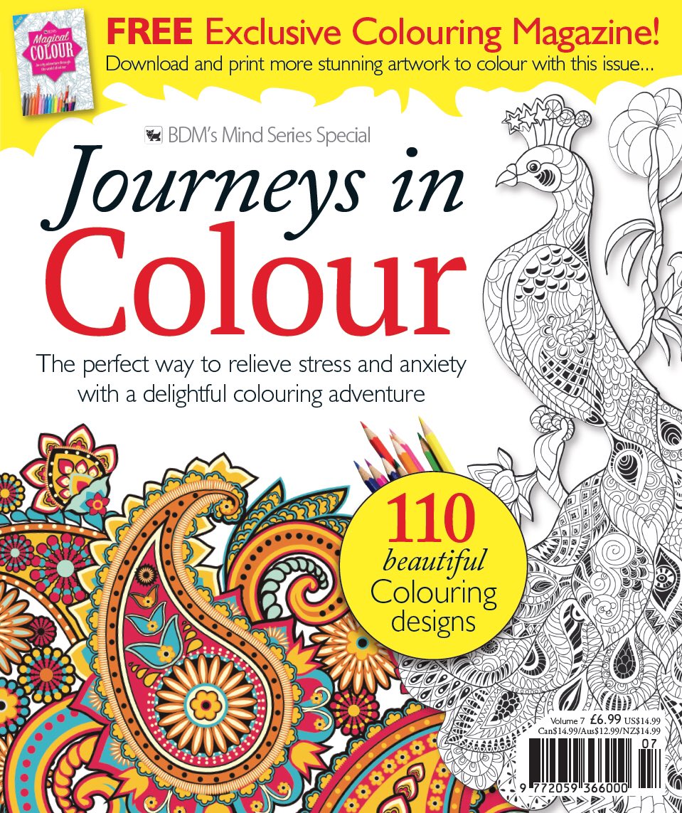BDMColourCreat's tweet image. BDM’s Journeys in Colour Vol 7 is on sale now with 110 #arttherapy designs to enjoy plus #Freegift for all readers