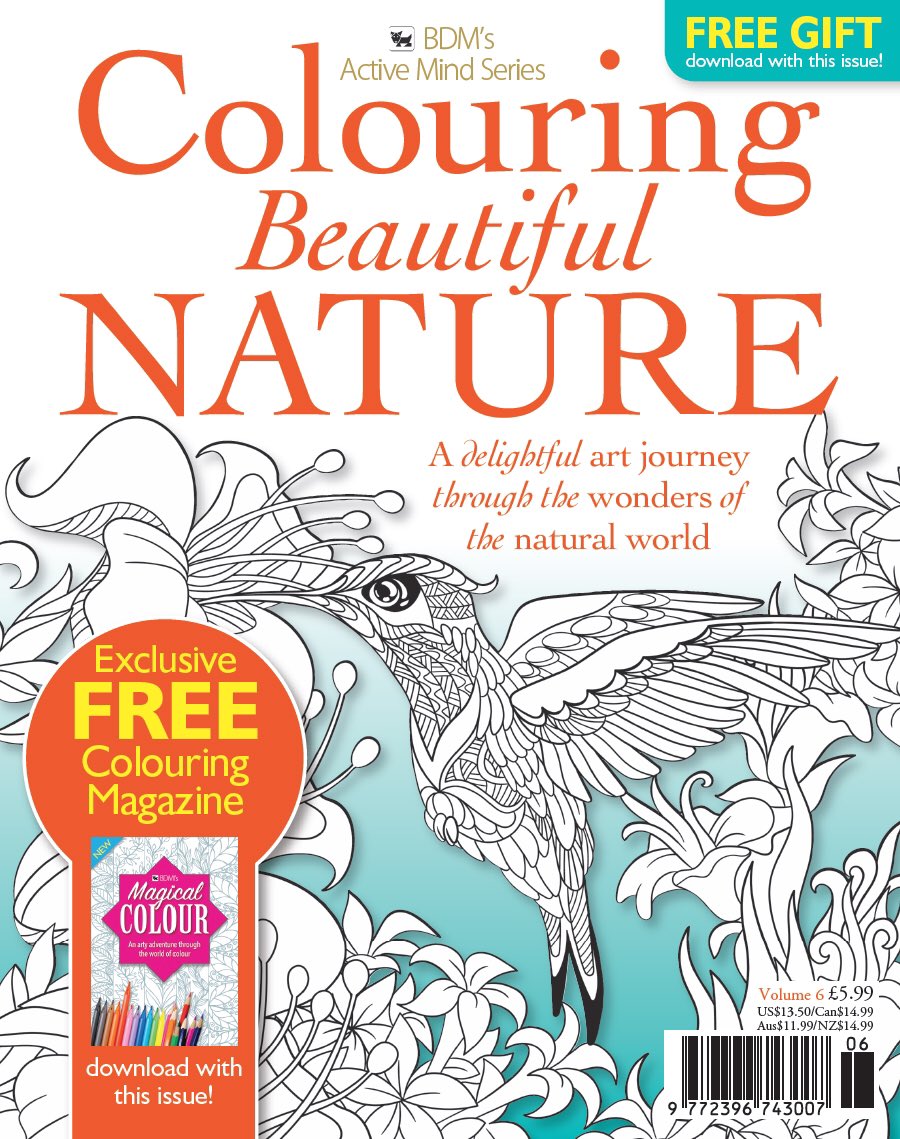 BDMColourCreat's tweet image. On Sale now from @BDMPubs Colouring Beautiful Nature Vol 6, relieve stress &amp;amp; anxiety plus #freegift for all readers