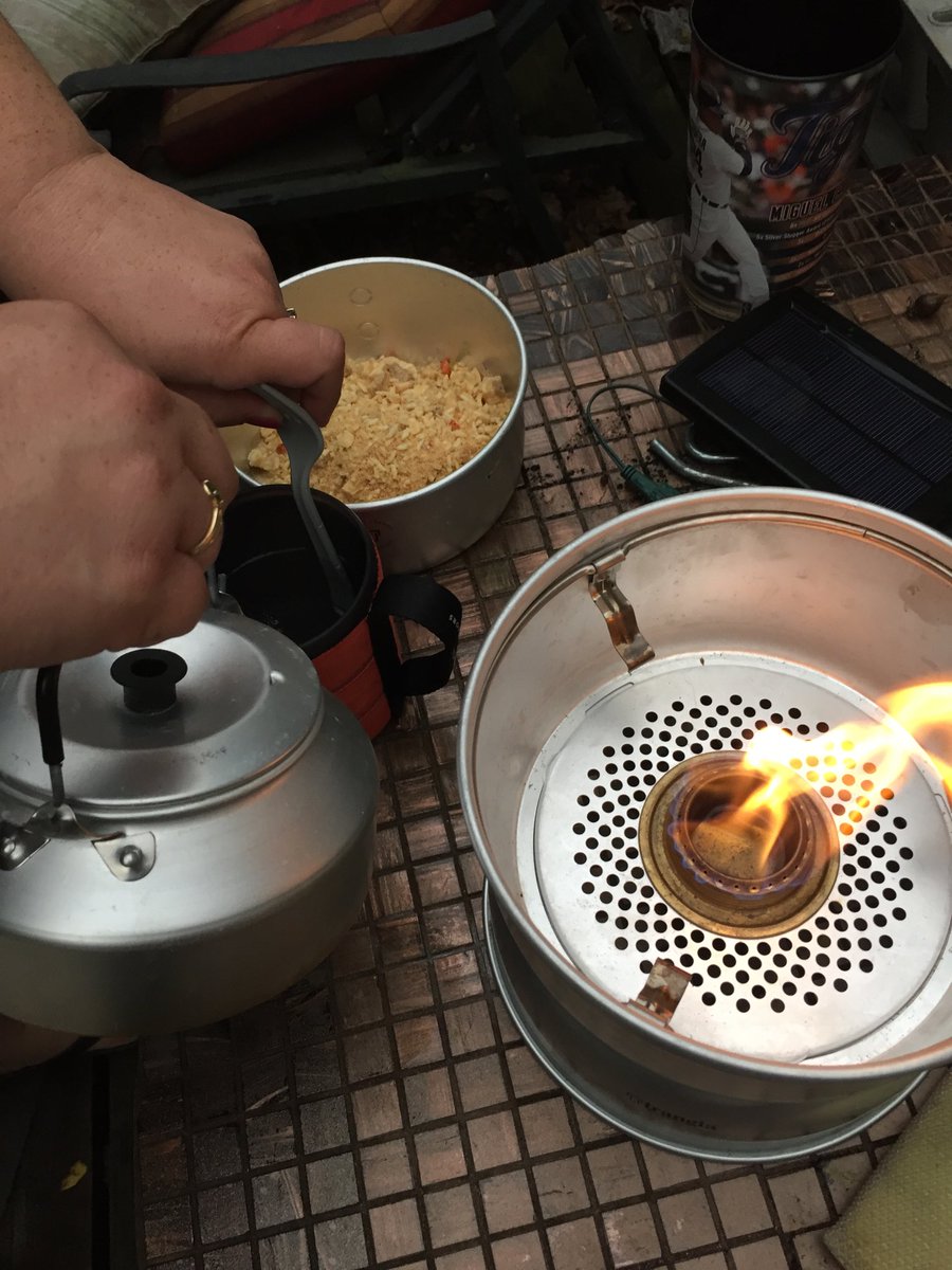 isowilds's tweet photo. Practicing preparing backpacking meals for the whole family. From filtering water to sparking flame. #IsleRoyaleTrip https://t.co/fDVHLQsMJn
