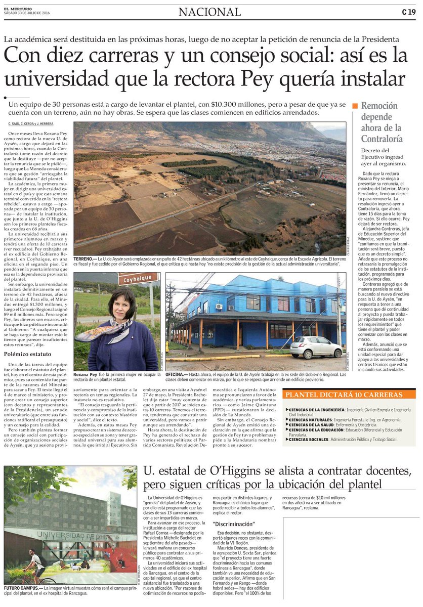 mdonosopavez's tweet photo. Hoy en C-19 diario El Mercurio denunciando discriminación en inversión U. Regional de O'Higgins y crisis ubicación https://t.co/MqAO7WqncL