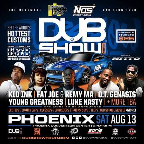 mackdrama1017's tweet photo. @POWER983 PRESENTS THE #DUBSHOW2016 @PhoenixConvCtr  @fatjoe @Kid_Ink 0F @ThaAlumni @otgenasis @YoungGreatness7 8/13 https://t.co/xRsuEWPhBm