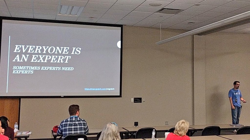 "Everyone is an expert to somebody else." <a href="/mgratch/">Marc Gratch</a> #wcokc