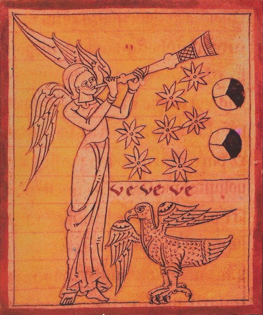 ChrisJosiffe's tweet photo. "And the seven angels which had the 7 trumpets prepared themselves to sound." Apocalypse of St Jean de Lorvao. C12th https://t.co/zGdlCUlhWn