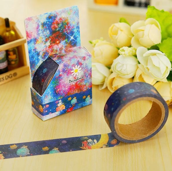 Fuzzlepip's tweet photo. Space cat moon washi tape dark blue galaxy (1.5cm x 5m) https://t.co/p6vagIdrUg #Etsy #ScrapbookTape https://t.co/Ou8WC5RETM