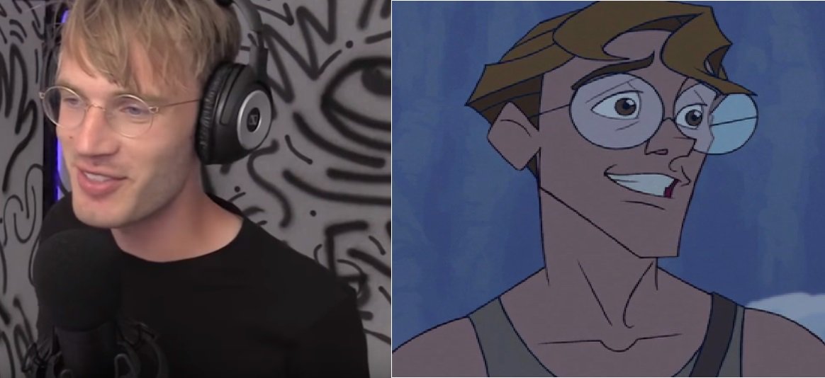 JackWolfDM's tweet photo. That moment when @pewdiepie is beginning to look like Milo from Atlantis! https://t.co/iiYUz0L334