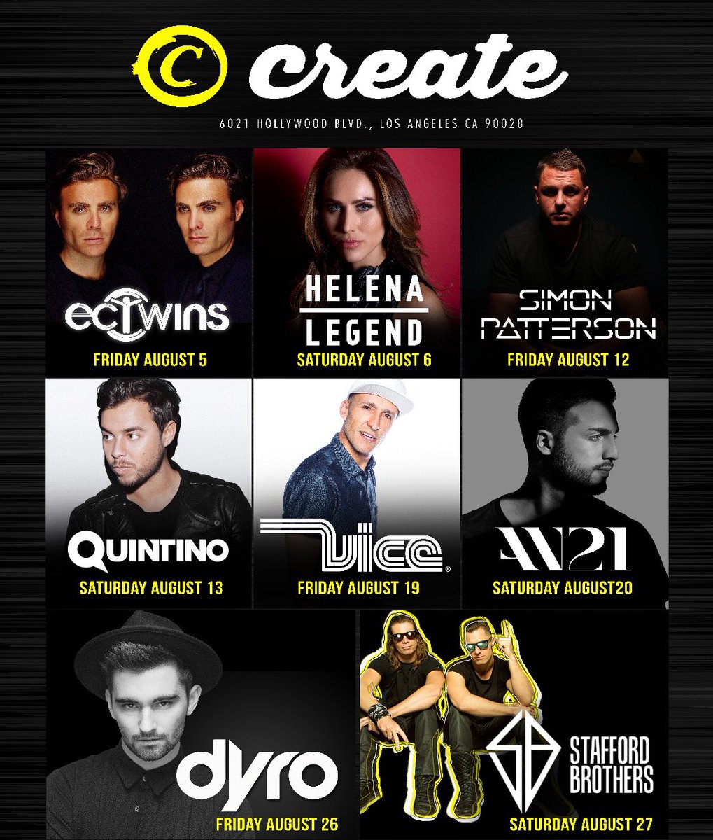 jorgefavela's tweet photo. Create lineup this coming month ! Reservations 323-600-5096 #create #edm #Hollywood https://t.co/aAUcHEZSJn