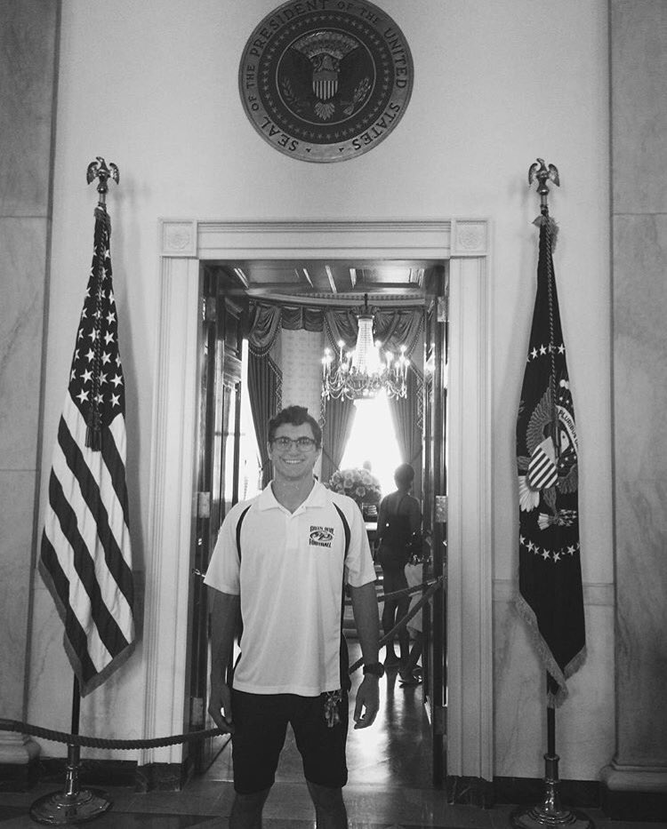 CornellIFC's tweet photo. Declan Abernethy '18 of Chi Phi visiting the White House! #Declan4Pres #SummerSpotlight #ΧΦ #IFC https://t.co/PaKXjm1YBP