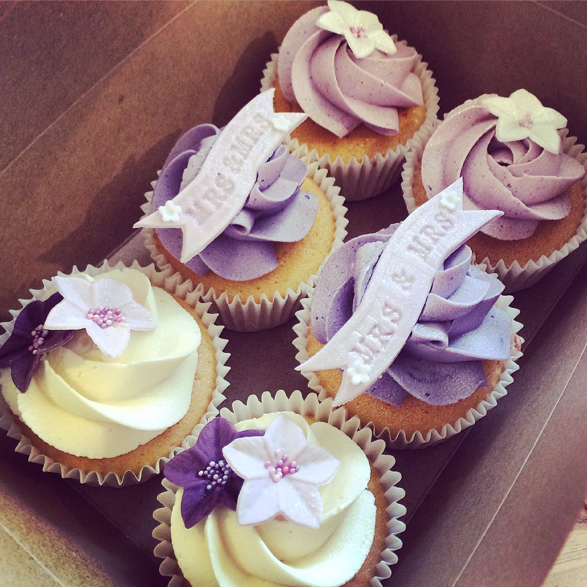 Some sweet little Mrs &amp; Mrs cupcakes. 💜