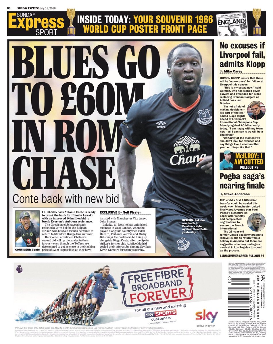 hakonhoyland's tweet photo. Chelsea legger inn nytt bud på Lukaku. Er han virkelig verdt £60m? Markedet har jo tatt av, men ser ikke verdi #2epl https://t.co/JGIw4bjItw