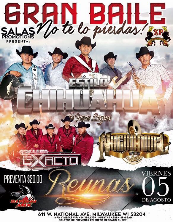 ZacatecasPromo1's tweet photo. Este Viernes 5 de Augosto
ZP y Salas Promotions Presentan:
Una Noche Norteña con 

🎷🎷Estilo Chihuahua! 🎸🎸 https://t.co/OzHEIkfGyN