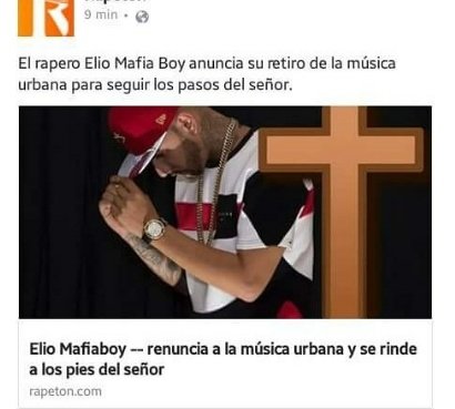 Gracias a todos mis fans por todo el apoyo durante mi carrera musical,pero tome la decisión de servir a Dios....