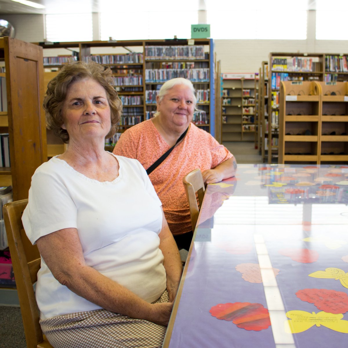 LBCityLibrary's tweet photo. #LBPL #NorthLibrary was visited by these ladies today, as they reminisced using the card catalogs as little girls! https://t.co/Eqc7a6edV8